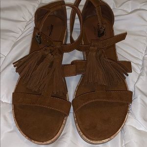 Fringe sandals NWOT